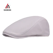 QIUBOSS Мужские Женские сетчатые береты Весна Лето Дышащие шляпы Newsboy тонкий солнцезащитный козырек повседневные плоские вождения Гольф кепи в таксистском стиле
