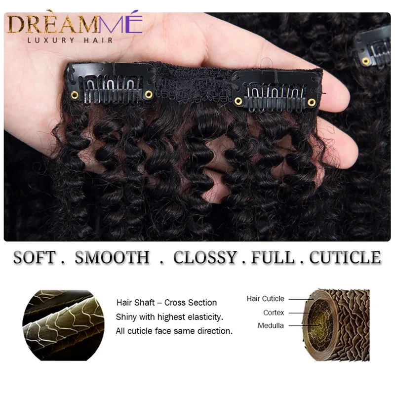 afro kinky curly hair clip in human hair extension  (4)