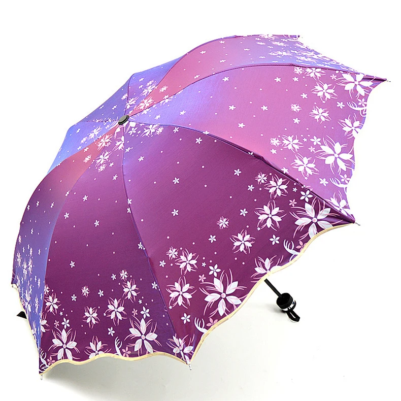 Новое Поступление Красивый Цветочный зонтик Модный Блестящий меняющий ...