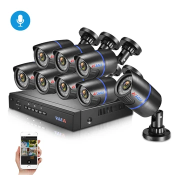 

BESDER Audio 8CH CCTV Security POE System 1080P 2MP NVR Camera Surveillance POE Kit With HIDM VGA Output Motion Detection P2P