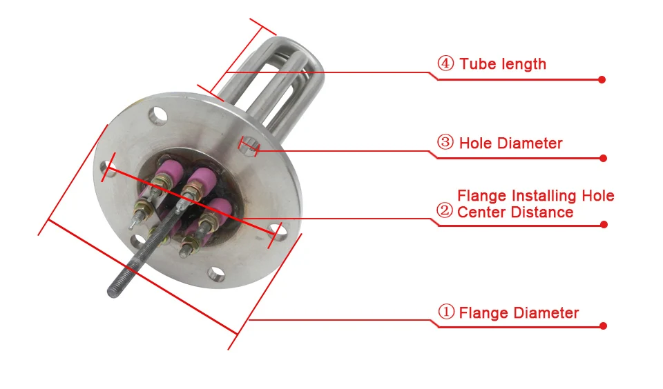 LJXH воды Нагревательный элемент фланца Тип, 220 V/380 V нагревательная труба для Резервуары для воды, 12KW/15KW/18KW Мощность, 500/580/660 мм Длина
