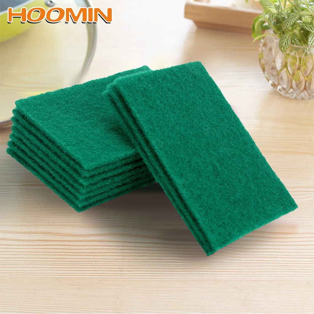 

HOOMIN 10 Pcs/Set Highly Efficient Scouring Pad Kitchen Rags Dish Cloth Strong Decontamination Cleaning Wipers Dish Pan Towels