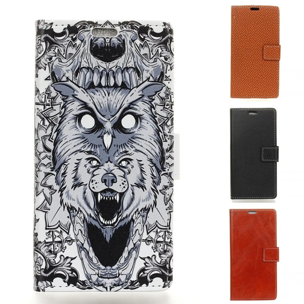 

Litchi Crazy horse cartoon Pattern wallet card with photo frame pu leather stand case cover for Sharp Aquos U SHV40 SH-01K Case