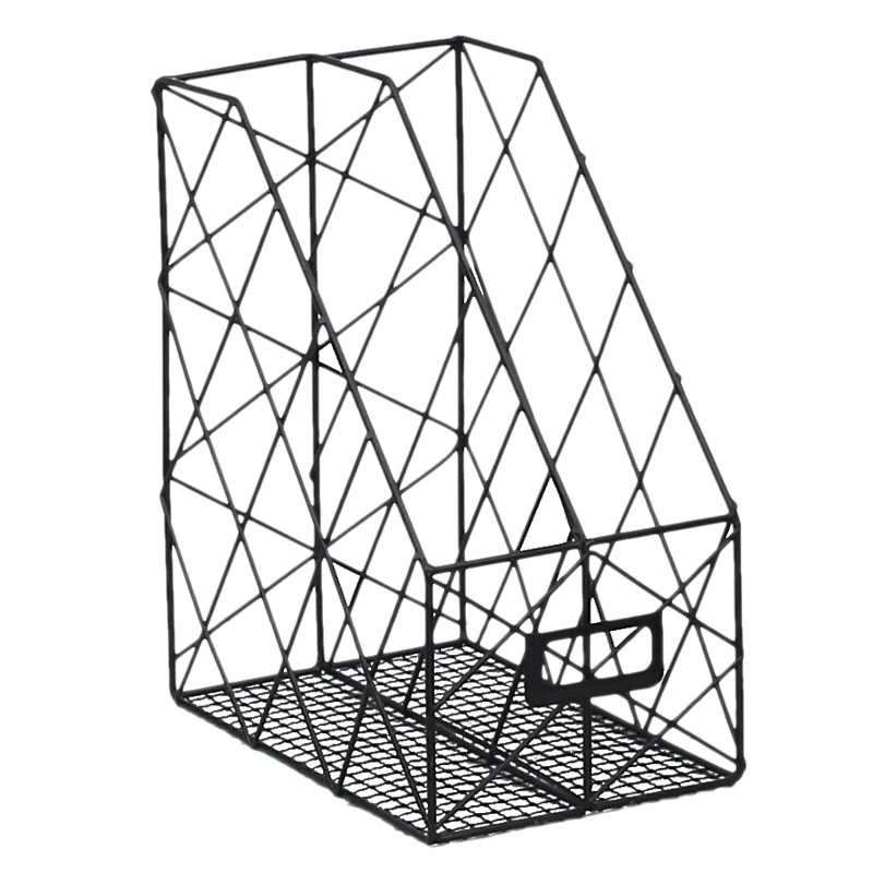 Простой металлический стеллаж для хранения файлов, офисные принадлежности, демонстрационная стойка, Настольная сетка, книга, журнал, коробка для хранения, полка, блок, противоскользящая рамка