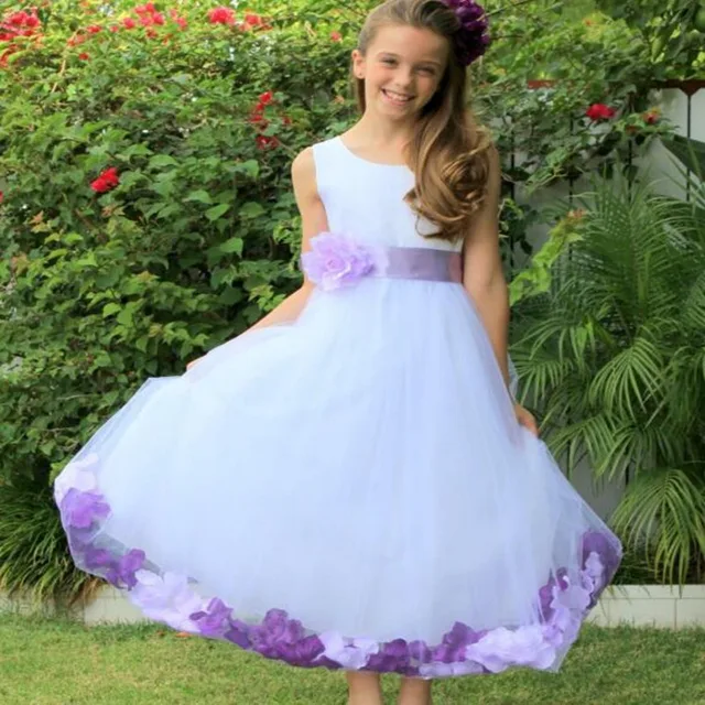 flower girl dresses with rose petals in them