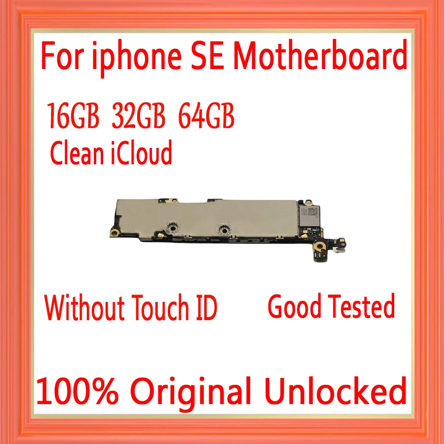 Бесплатный iCloud для iphone SE 5SE материнская плата без Touch ID, оригинальная разблокированная материнская плата для iphone SE+ полные чипы, 16 ГБ 32 ГБ 64 ГБ