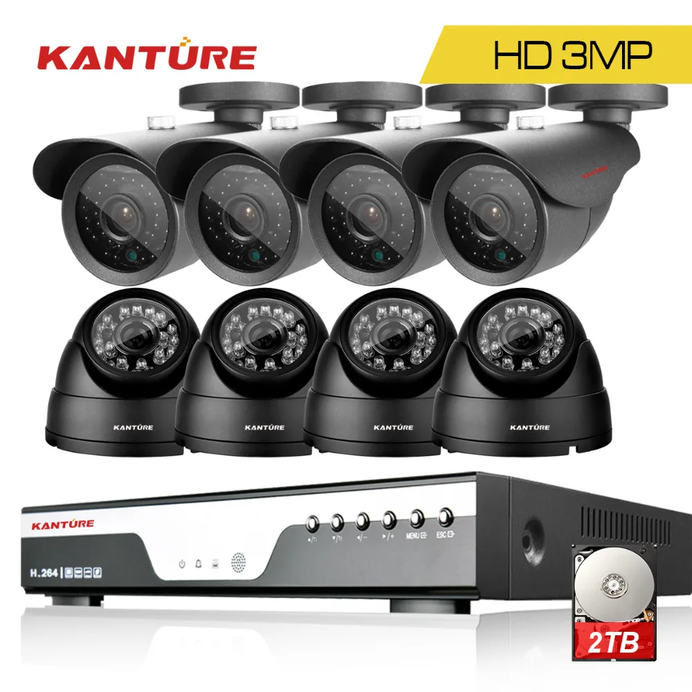 

8Channel 4MP CCTV DVR system 8pcs 3MP 2048x1536 Security in/outdoor IP66 Waterproof camera Home video surveillance kit HDMI NVR