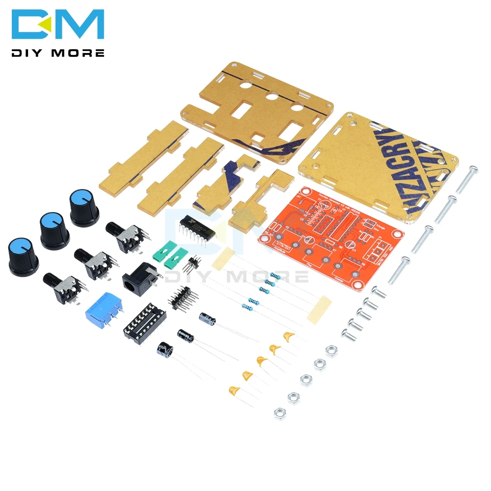 

XR2206 Signal Generator Producer Function Generator Board DIY Kit Module Sine Triangle Square Output 1HZ-1MHZ + Case