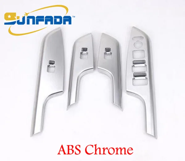 Sunfada 4 шт./компл. ABS хром/углеродного волокна авто Запчасти внутри подлокотник украшения отделка для Honda CR-V CRV 2012- автомобильные аксессуары - Цвет: ABS Chrome