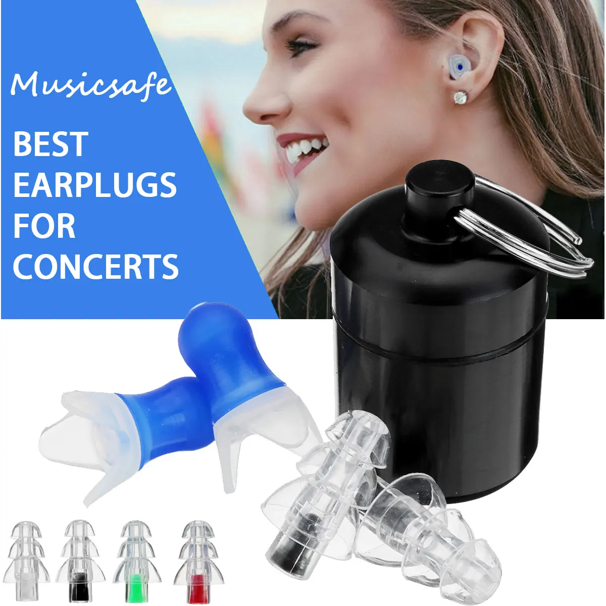 NEW 2Pcs Noise Cancelling Earplugs Hearing Protection Reusable Silicone
