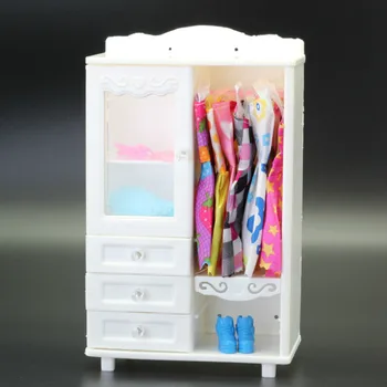 

Doll Accessories Real White Wardrobe Closet High Simulation Wardrobe Toy Dollhouse Furniture Only Sell Closet