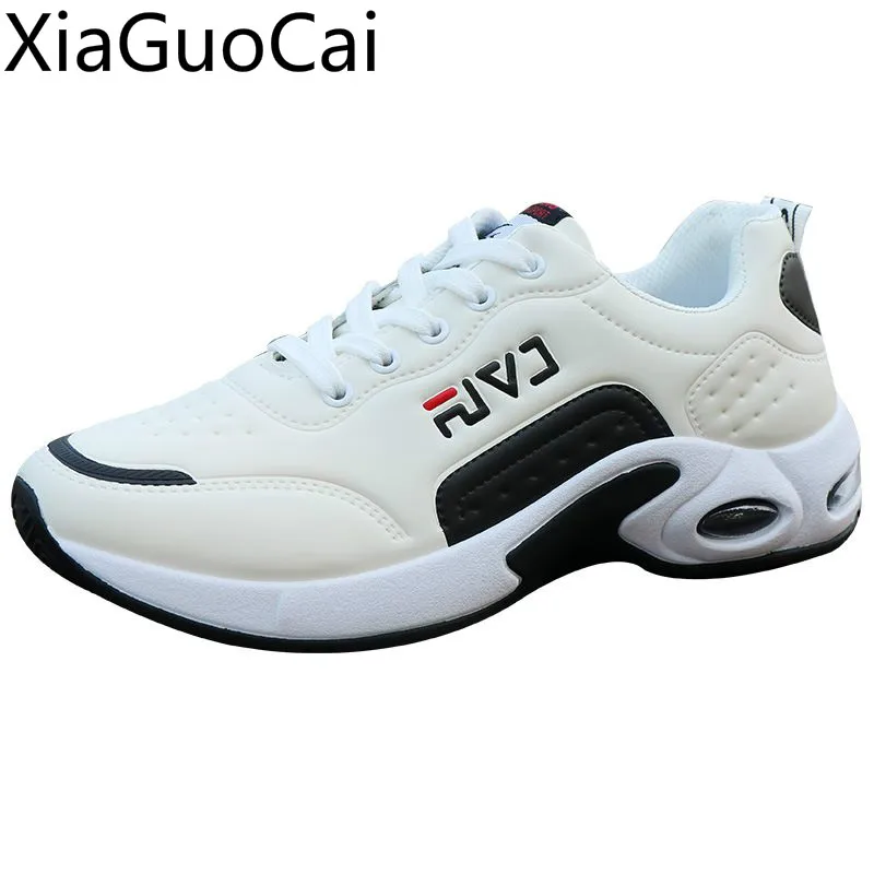 

High Quality Solid Lace Up Mens Casual Sneakers Leather Spring and Summer Male Casual Shoes Low Top Mens Flat Shoes