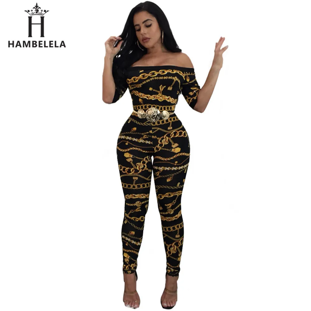 HAMBELELA 2017 New Women Sexy Bodycon Jumpsuit Off The Shoulder Slash Neck Stretchy Printed Brand Party Long Rompers Overalls (3)