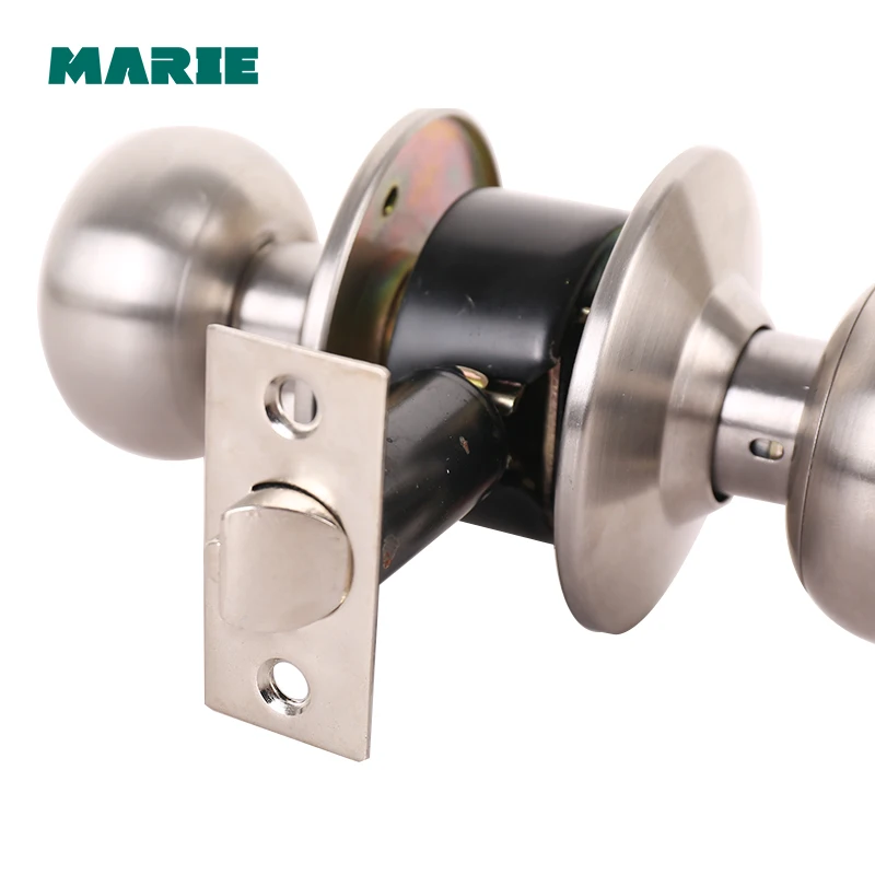Round Lever Handle Knob Knobs Door Lock Bedroom Bathroom Locks Stainless Steel For Room Door Wooden Door Iron Gate New