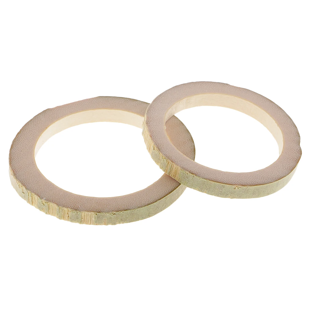 20pcs Natural Round Bamboo Flat Loop Ring Circle Slice Embellishments for Model Making Handmade DIY Craft Toys 35-50mm