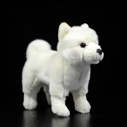 Белая Шиба кукла ину моделирование щенок собака Детская плюшевая игрушка подарок на день рождения