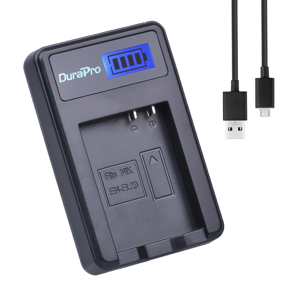 DuraPro EN-EL23 EN EL23 1850mAh 3,8 V литий-ионный аккумулятор+ ЖК-Зарядное устройство USB для камеры Nikon COOLPIX P600 S810c P900 P610