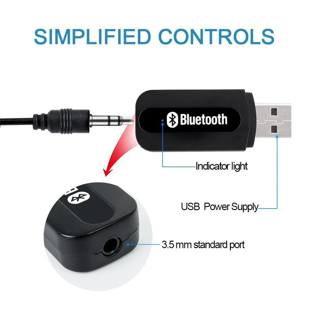 USB беспроводной Bluetooth музыкальный стерео приемник адаптер AMP Dongle аудио домашний динамик 3,5 мм разъем Bluetooth приемник подключение