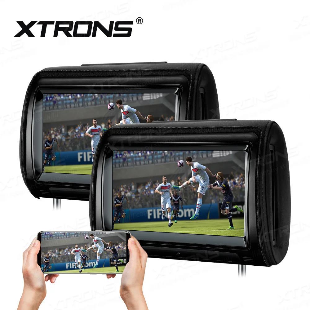 XTRONS 2 шт. 9 ''монитор Автомобильный подголовник dvd плеер 1080P видео сенсорный