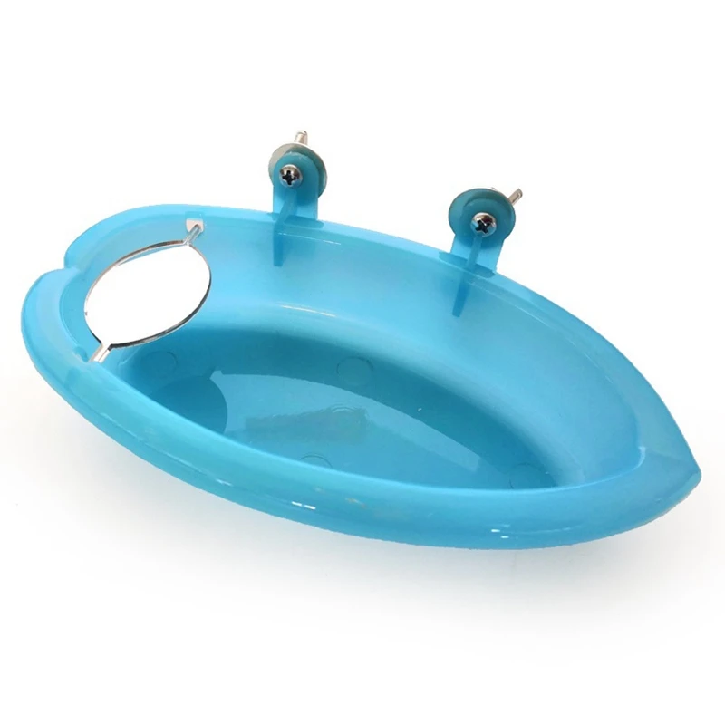 Маленький попугай ванна для птицы Клетка для домашних животных аксессуары птица зеркало ванна для вечеринки коробка товары для домашних животных - Цвет: Blue