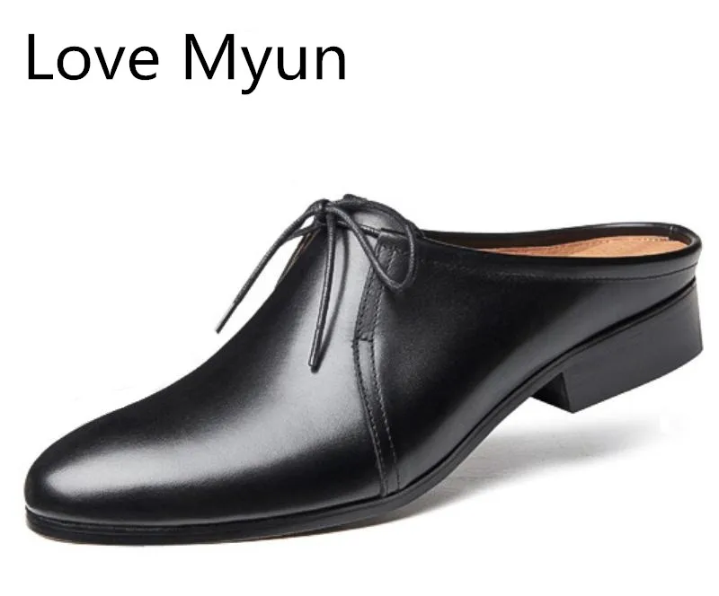 Новые весенние тапочки из натуральной кожи Smmer, мужская обувь, модные мужские тапочки с круглым носком на шнуровке, мужская обувь белого и черного цвета