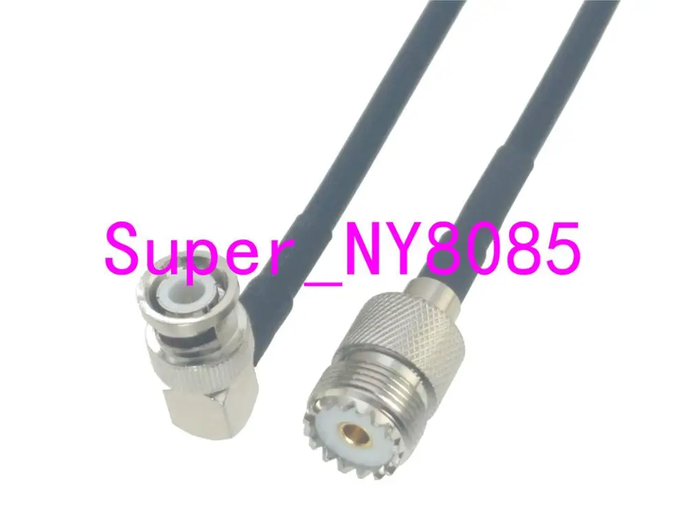 

RG58 UHF SO239 Female Jack to BNC Male Plug Right angle RF Jumper pigtail Cable 6inch~3FT