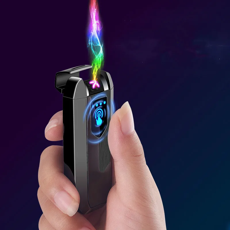 New Metal Double Arc Plasma Lighter Rechargeable USB Cigarette lighters