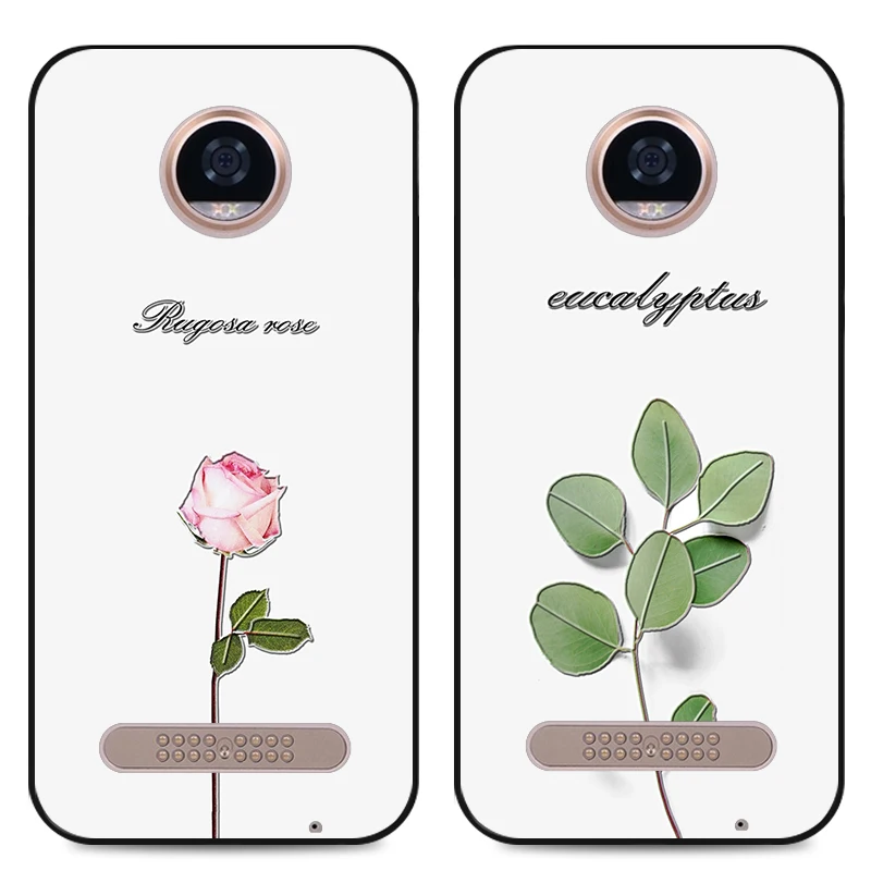 

3D Relief Floral Phone Case For Motolora Moto Z Play / Z Force XT1635 Case Girly Leaf Silicon Cover For Motolora Moto Z2 Play
