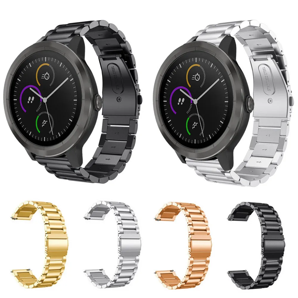 

HIPERDEAL 20MM Metal Watch Band Strap Smart Watch Stainless Steel Strap Replacement For Garmin vivoactive 3 15J Drop Shipping