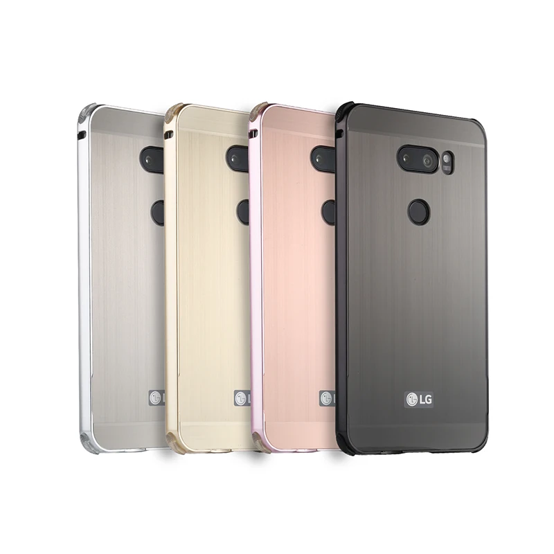 

For LG V30 Case for LG V 30 Brushed Back Cover Hard Case with Plating Metal Frame Case for LG V30 6.0''