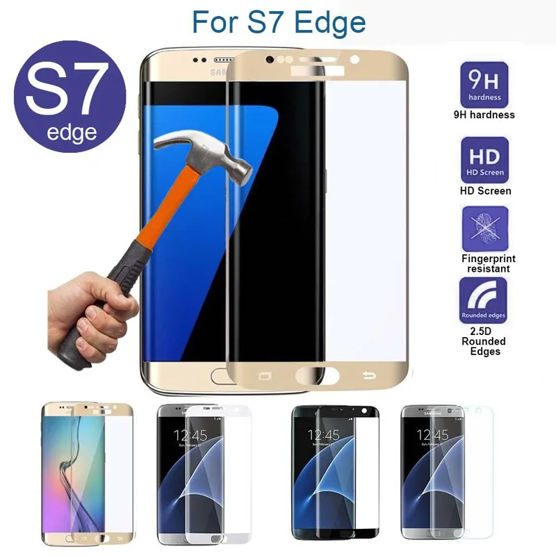 Для samsung S7 край 3D изогнутой поверхностью уровень твердости Экран покрытием