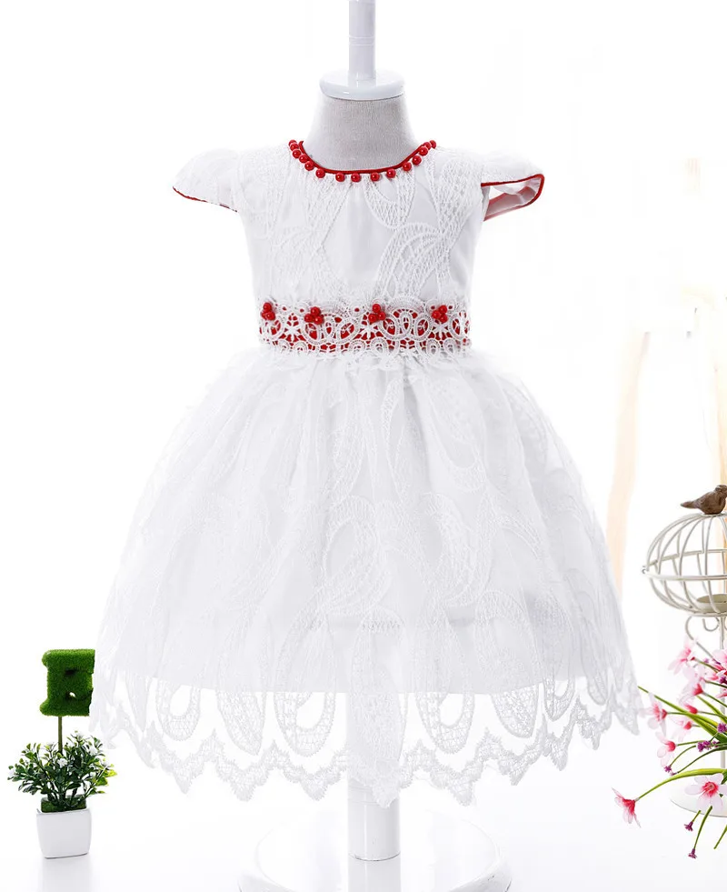Модный деловой новорожденных кружевное платье принцессы для маленьких девочек с узором и бантом для малышей 0-2Years День рождения