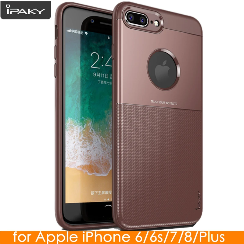 

for iPhone 8 8 Plus Case Original IPAKY for iPhone 6 6s Plus PC Hybrid Silicone Protect Armor Soft Case for iPhone 7 7 Plus Case