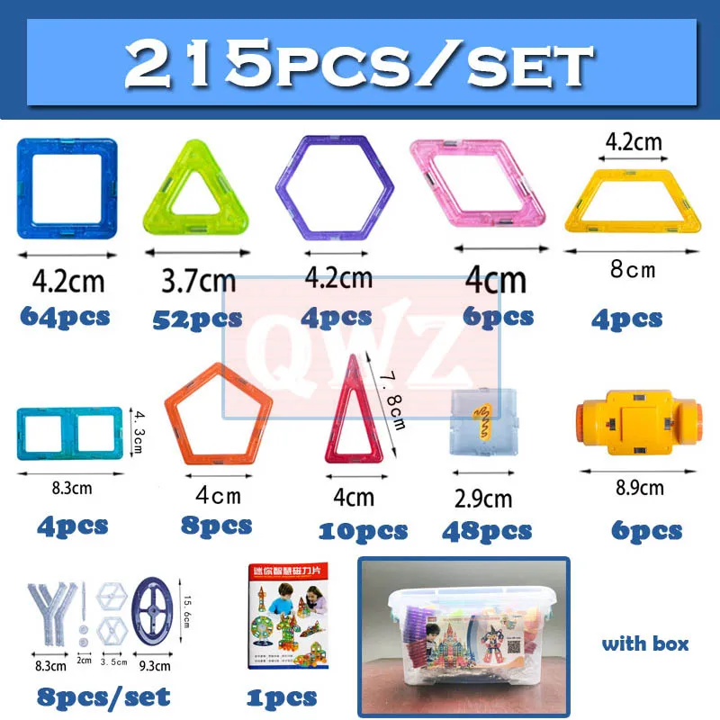 Kopen QWZ 110 252pcs Mini Magnetische Designer Bouw Set Model   Building Toy Magnetische Blokken Educatief Speelgoed Voor Kinderen geschenken