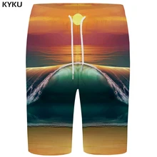 KYKU волна шорты Для мужчин Moon Короткие штаны Phantom красочным принтом Шорты пляжные 3d Готический хип-хоп Для мужчин s шорты Повседневное новые летние