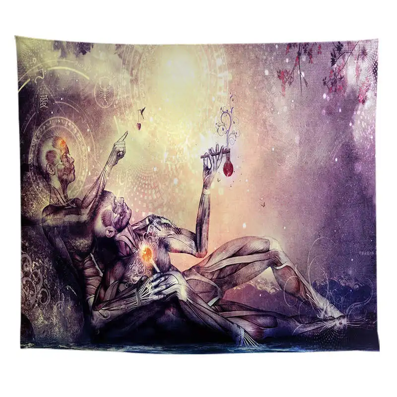 ZEIMON Абстрактная живопись психоделический гобелен красочные настенные гобелены религия национальные особенности общежития стены искусства йога коврик - Color: T076-15