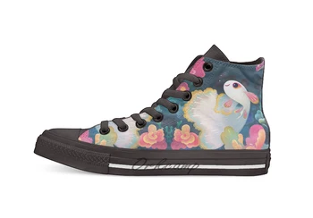 

Flower guppy Design breathable Casual High Top lace-up Canvas shoes sneakers
