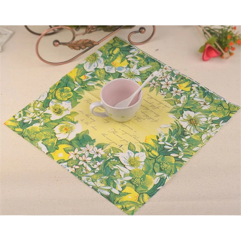 HAOCHU 40pcs Wine Glass Paper Napkins Flower Tissue Wedding Decoration