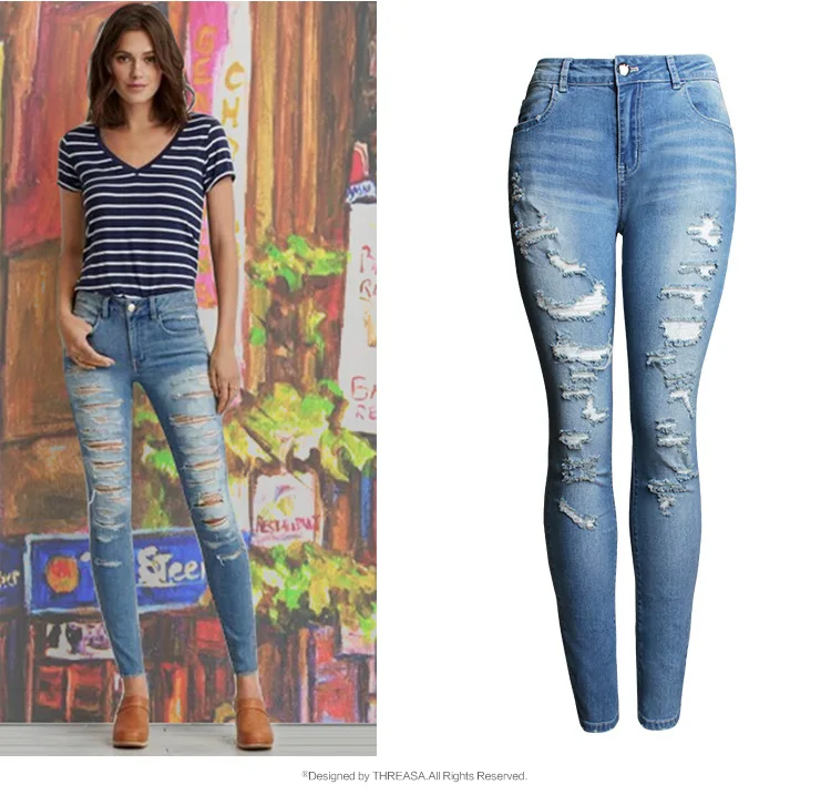 2019 для женщин s джинсы для Фирменная новинка мода середины Высокая талия стрейч Винтаж Error source узкие джинсовые штаны