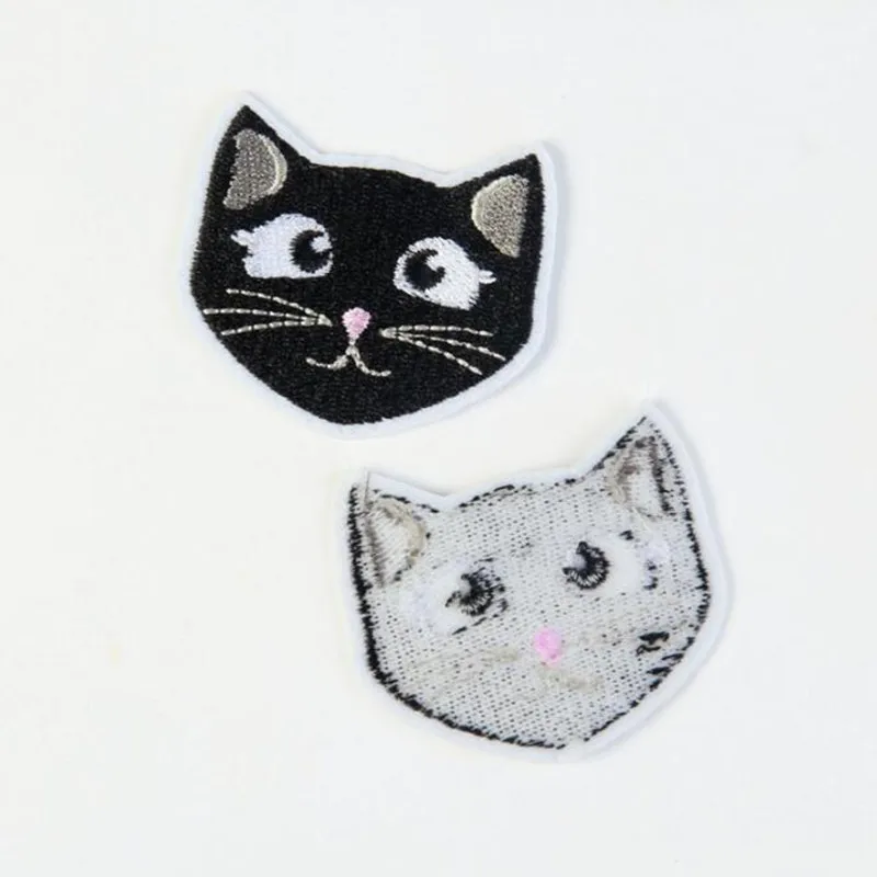

1 Piece Iron On Embroidered Black Cat Head Patches Applique Embroidery Patches For Clothing Parches