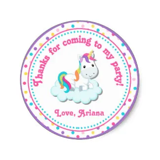 3 8cm unicorn birthday party favor tag sticker in stickers from home