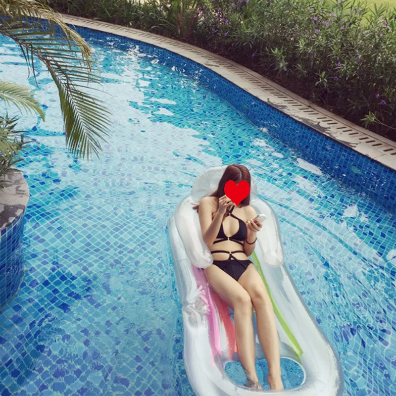 FEWIYONI роскошный плавучий дренажа на надувная плавающая кровать воды для отдыха lounge надувные утолщение пляжный коврик оборудования