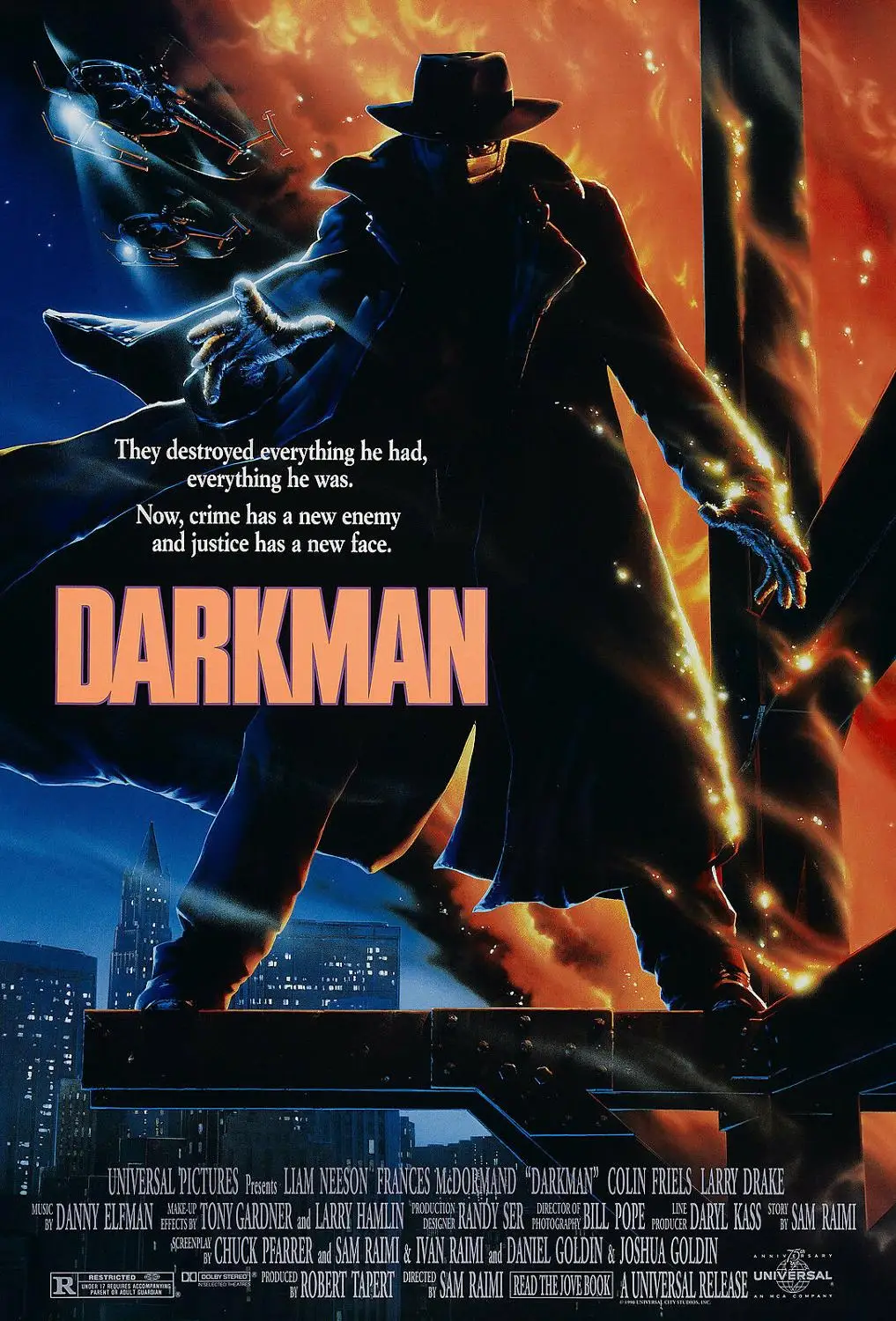 

N1450 DARKMAN Movie Wall Sticker Silk Fabric Poster Art Indoor Decor Bright