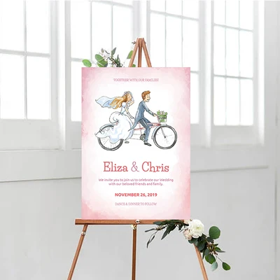 50cm70cm canvas1pc персонализировать знак приветствия карты для свадебных фотографий плакат бизнес вечерние украшения помолвка ужин любовь птица