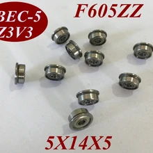 10 шт. F605ZZ F605Z F605-ZZ 5X14X5 мм миниатюрная высокоскоростная шариковые подшипники с глубоким желобом фланец ролик фланцевый подшипник
