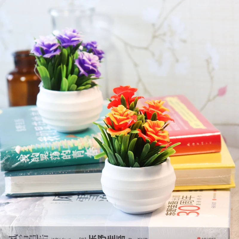 Zinmol Small Artificial Plants Decorative Flowers Mini Potted Bonsai home decoration office balcony decorate 1 set(plants+vase) Zinmol Small Artificial Plants Decorative Flowers Mini Potted Bonsai home decoration office balcony decorate 1 set(plants+vase)