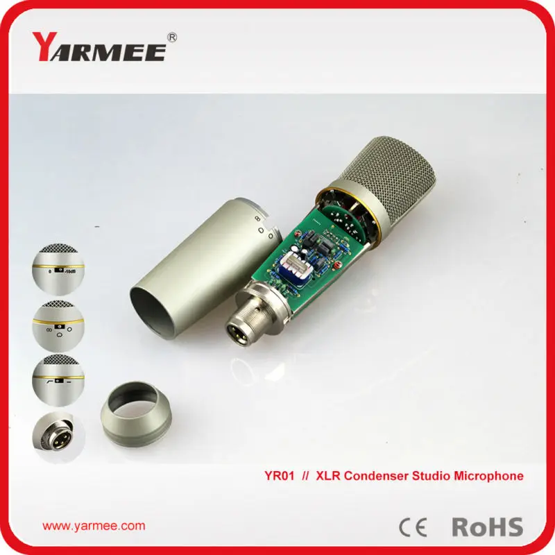 

Top Quality audio processing YR01 Condenser Recording Microphone Studio Recording Kit KTV Karaoke with Shock Mount