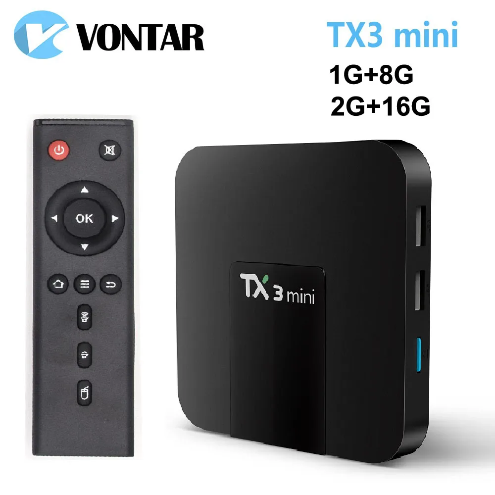 

VONTAR TX3 mini Smart TV BOX Android 7.1 2GB 16GB Amlogic S905W Quad Core Set top box H.265 4K WiFi Media player TX3mini 1GB 8GB