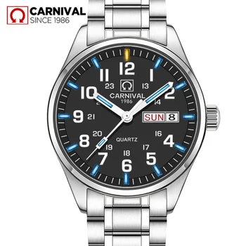 

Quartz Watches Tritium gas natural luminous Men Military Wristwatches Stainless Steel Strap Waterproof relogio masculino