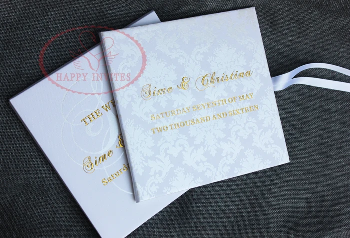 HI1074 -39 Personal Customized Luxury Wedding Invitation with Hardcover